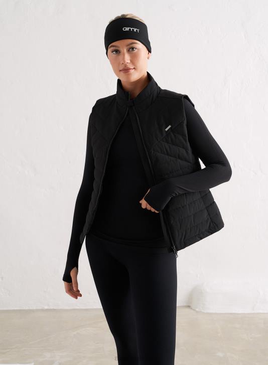 odzież JF4L732 kobiety AIM'N czarna ocieplana kamizelka