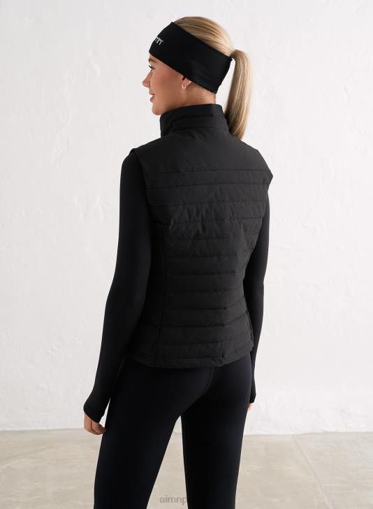 odzież JF4L732 kobiety AIM'N czarna ocieplana kamizelka