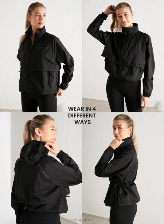 odzież JF4L733 kobiety AIM'N czarna kurtka terenowa