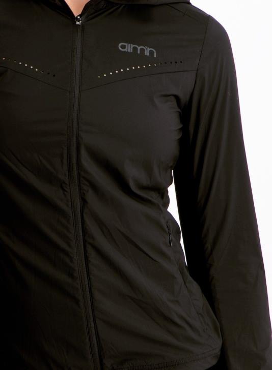 odzież JF4L737 kobiety AIM'N czarna kurtka z kapturem