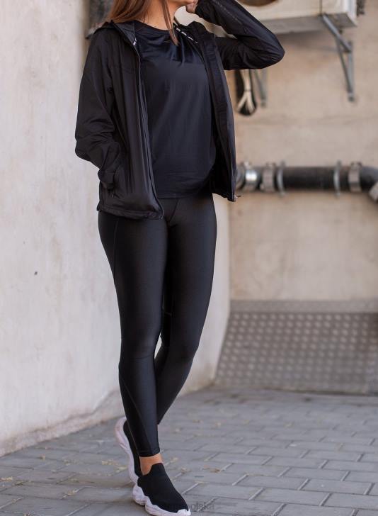 odzież JF4L737 kobiety AIM'N czarna kurtka z kapturem