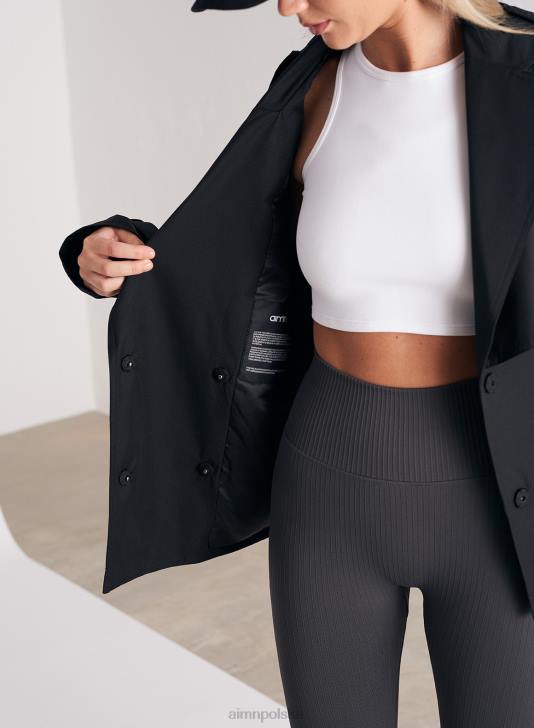 odzież JF4L745 kobiety AIM'N czarny techniczny trencz