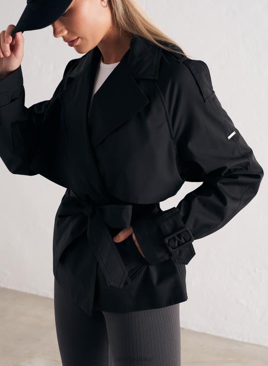 odzież JF4L745 kobiety AIM'N czarny techniczny trencz