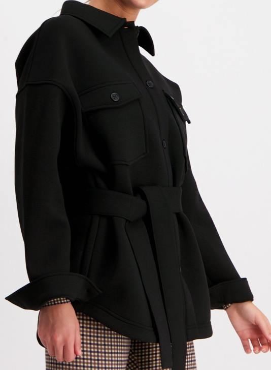 odzież JF4L747 kobiety AIM'N czarna techniczna koszulka wierzchnia