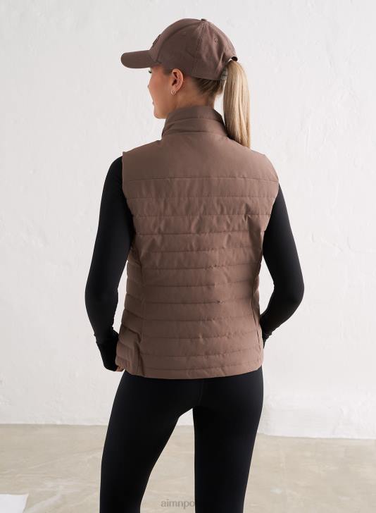 odzież JF4L748 kobiety AIM'N Wyściełana kamizelka macchiato